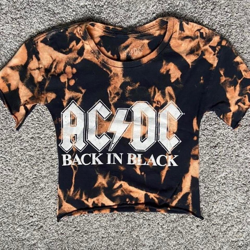 Custom AC/DC Baby Tee, Size XS/S